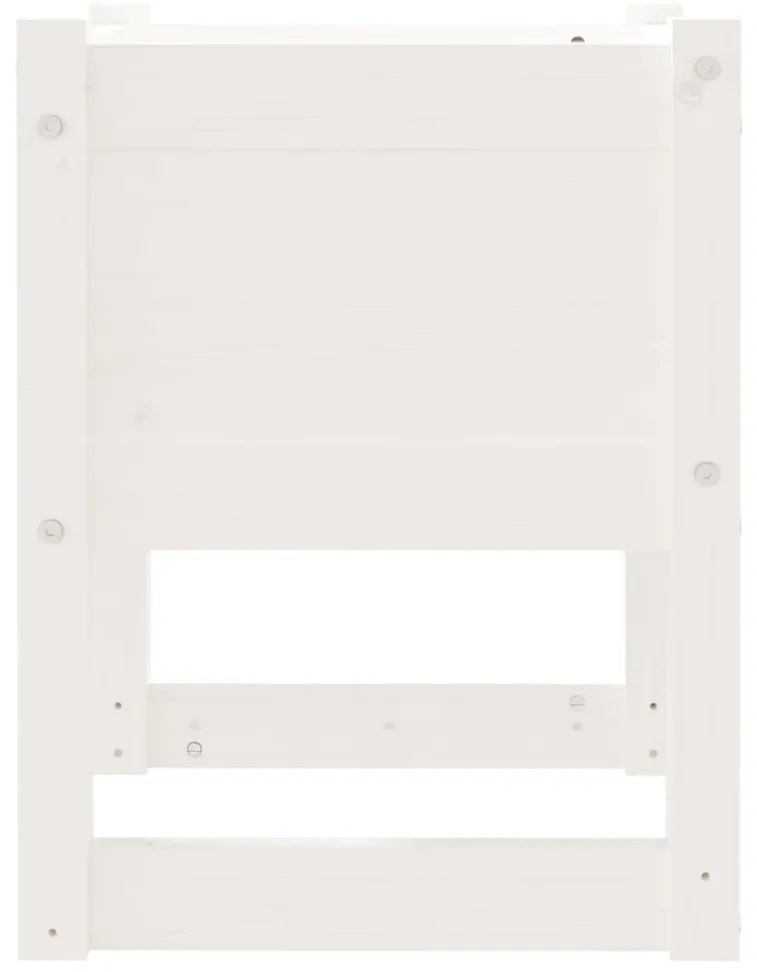 Vaso/floreira 40x40x52,5 cm pinho maciço branco