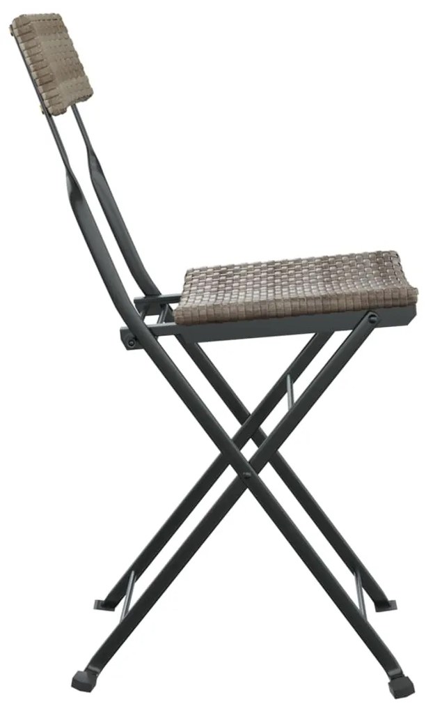 Cadeiras de bistrô dobráveis 2 pcs vime PE e aço cinzento
