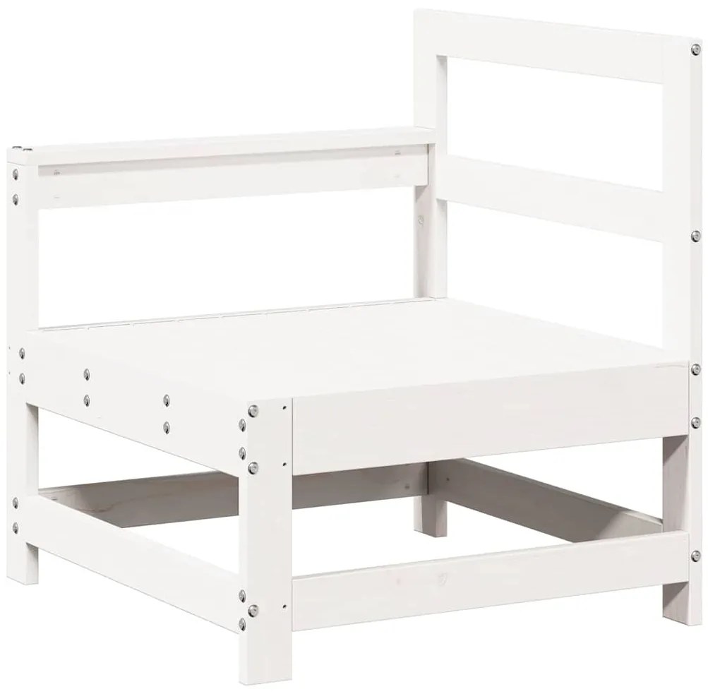 7 pcs conjunto lounge de jardim pinho maciço branco
