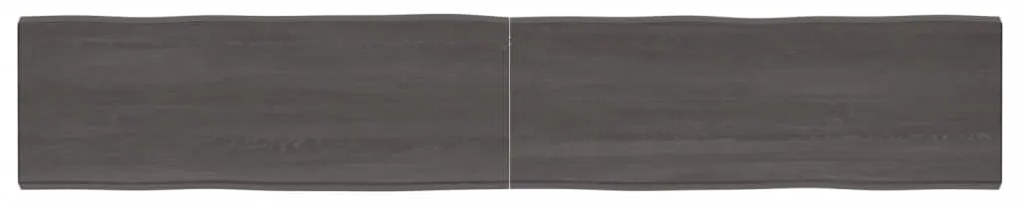 Tampo mesa 220x40x4 carvalho tratado borda viva cinza-escuro
