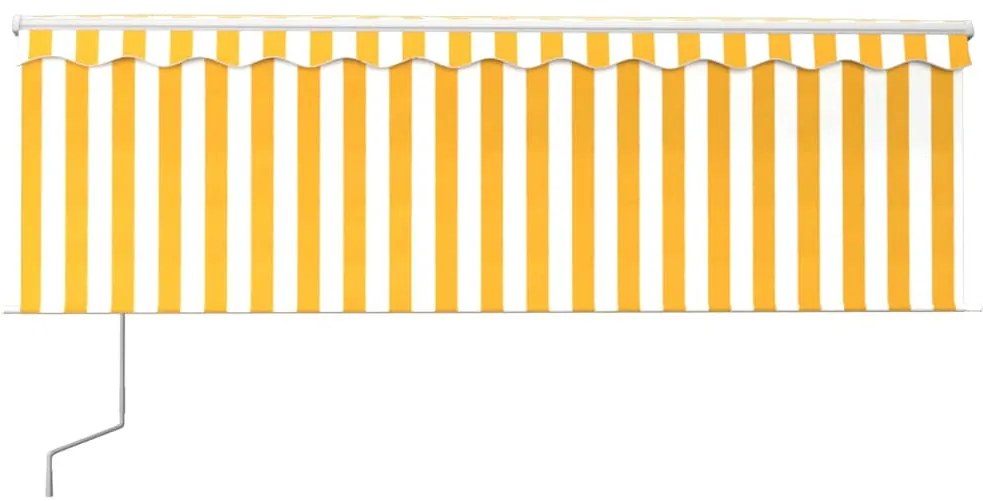 Toldo retrátil automático com estore 4x3 m amarelo e branco