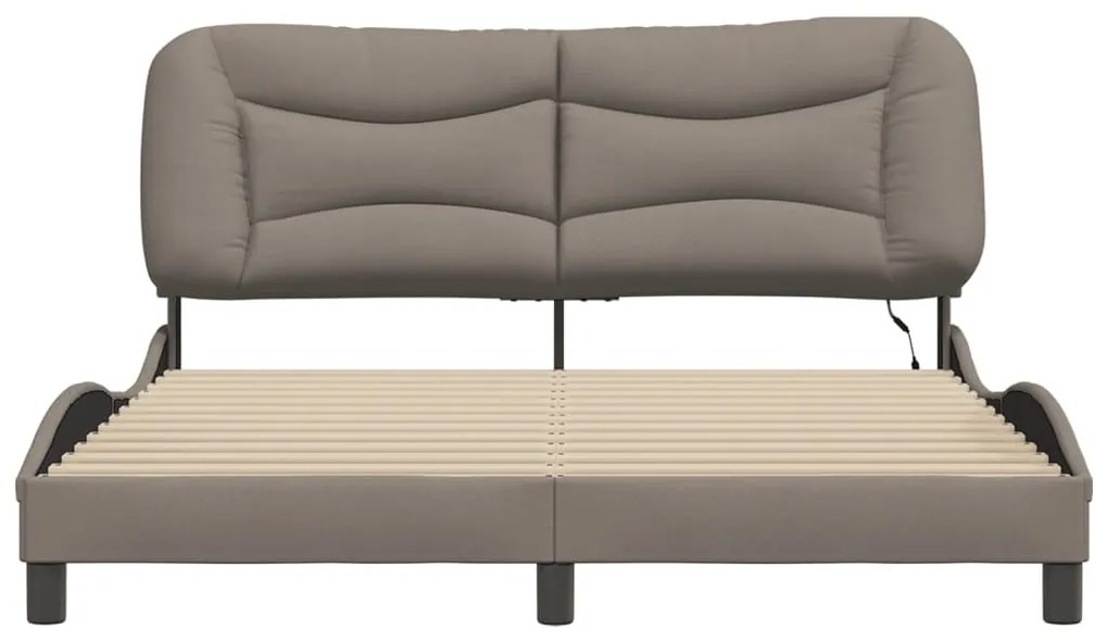Estrutura de cama com LED sem colchão 160x200 cm tecido