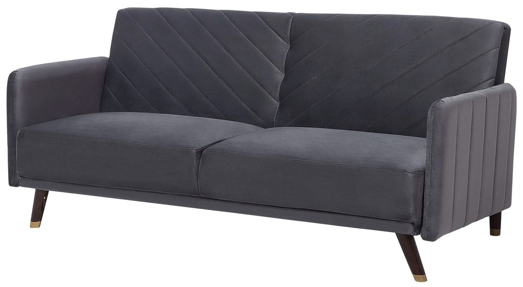 Sofá-cama de 3 lugares em tecido cinzento SENJA Beliani