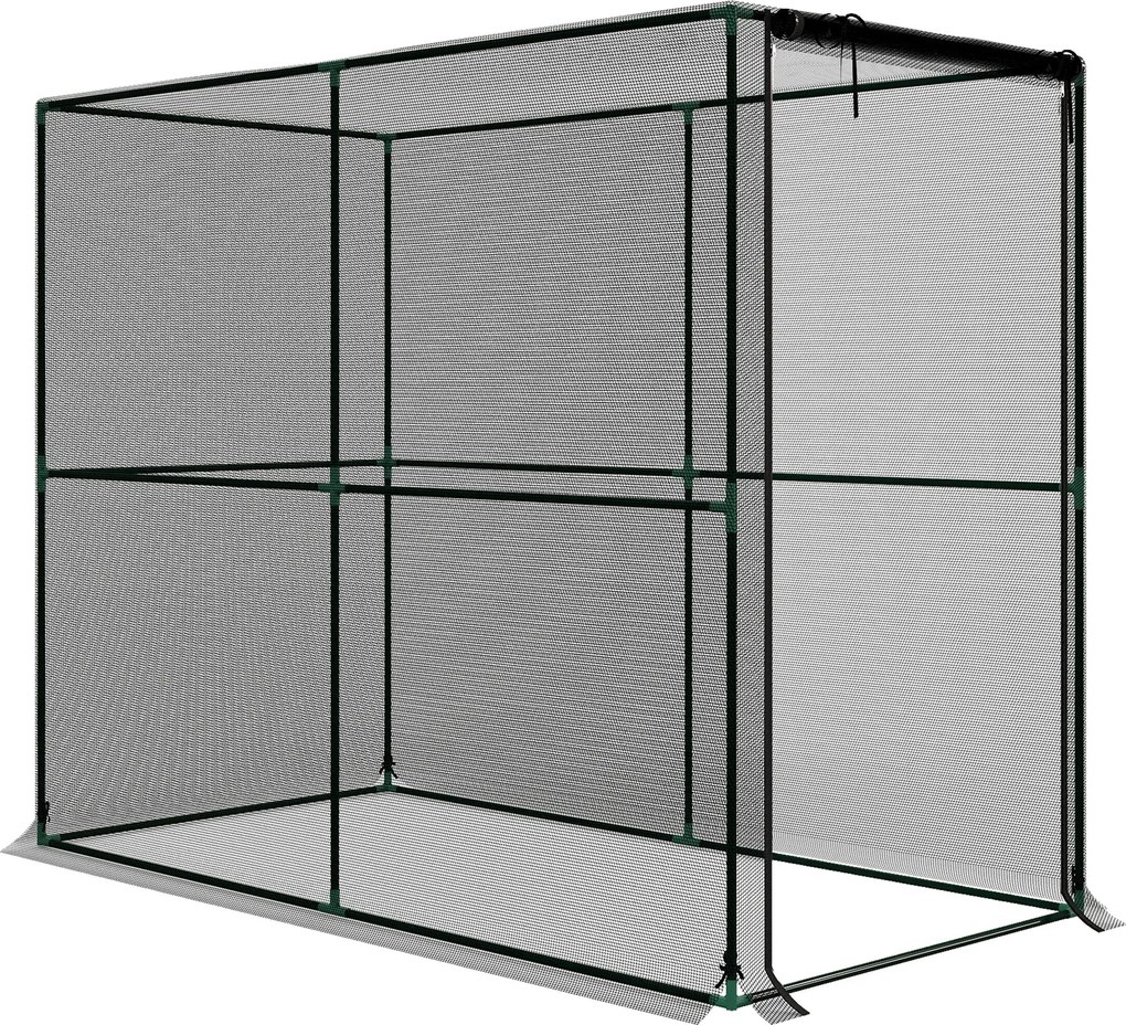 Outsunny Gaiola para frutas, rede de proteção para plantas com porta com fecho, proteção contra aves, insetos e pequenos animais, Preto | Aosom Portugal