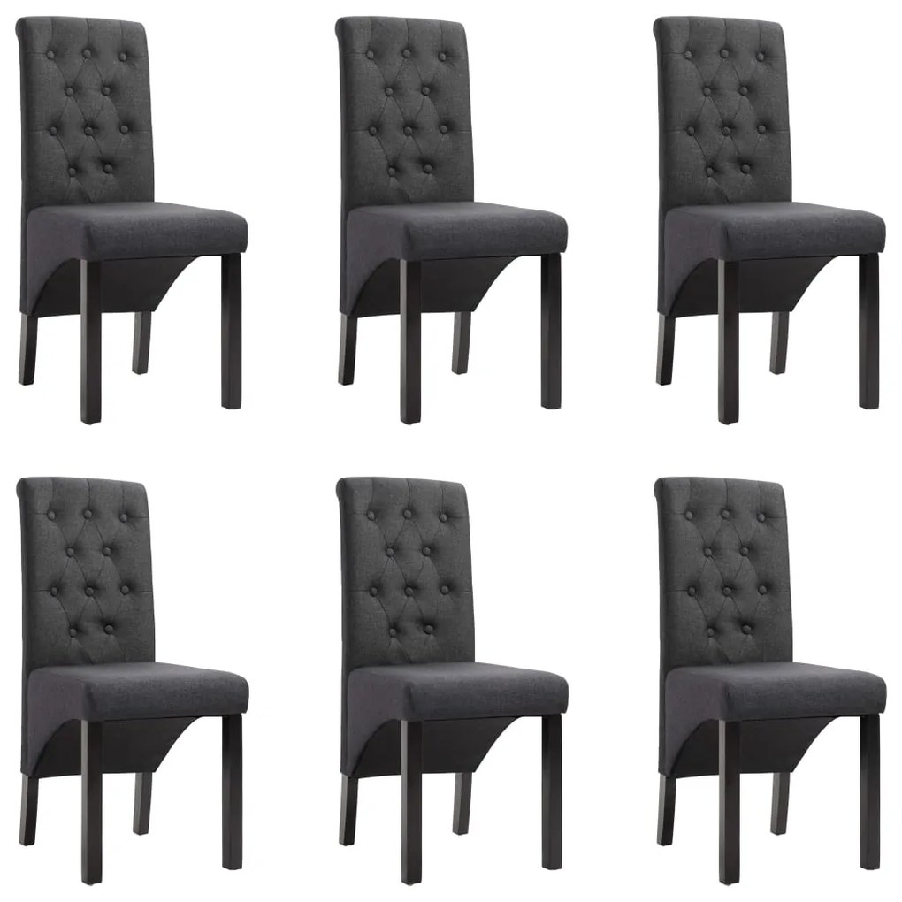vidaXL Cadeiras de jantar 6 pcs tecido cinzento-escuro