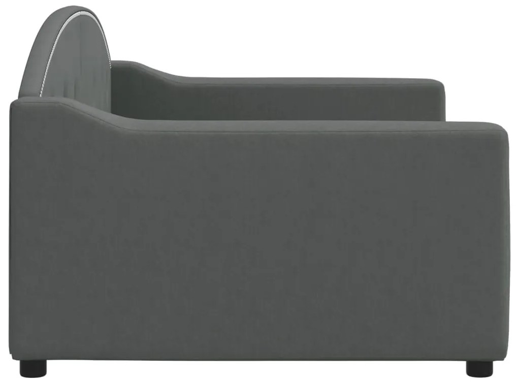 Sofá-cama 90x190 cm tecido cinzento-escuro