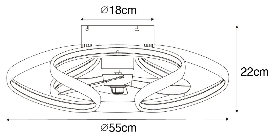 Ventilador de teto preto com LED e comando remoto - Mandy Design