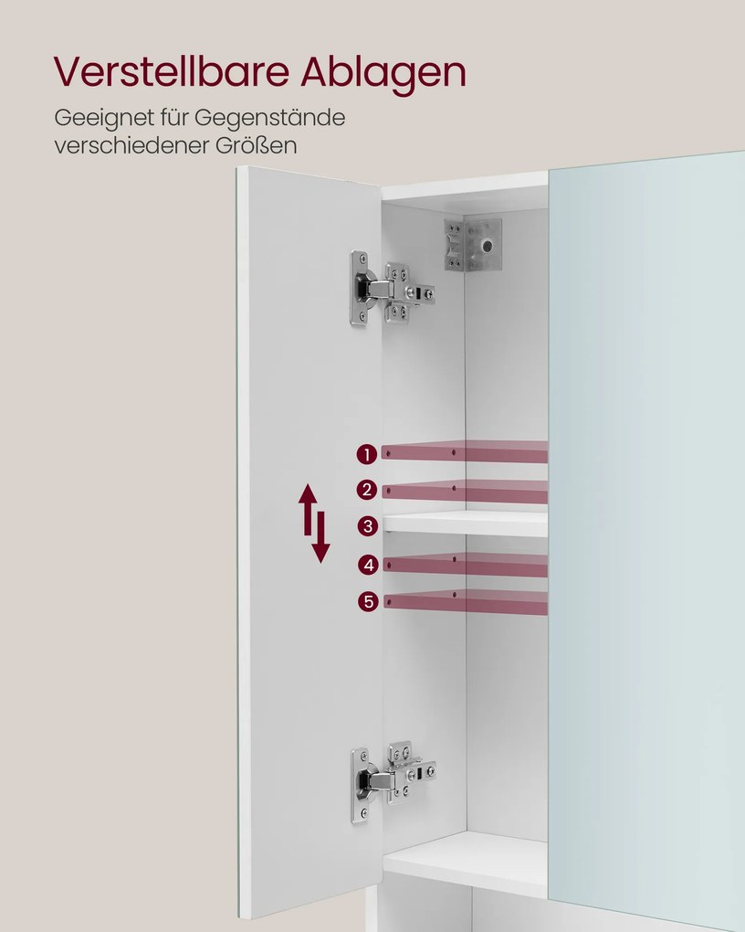 Armário de casa de banho parede com 3 portas 16,5 x 70 x 75 cm branco