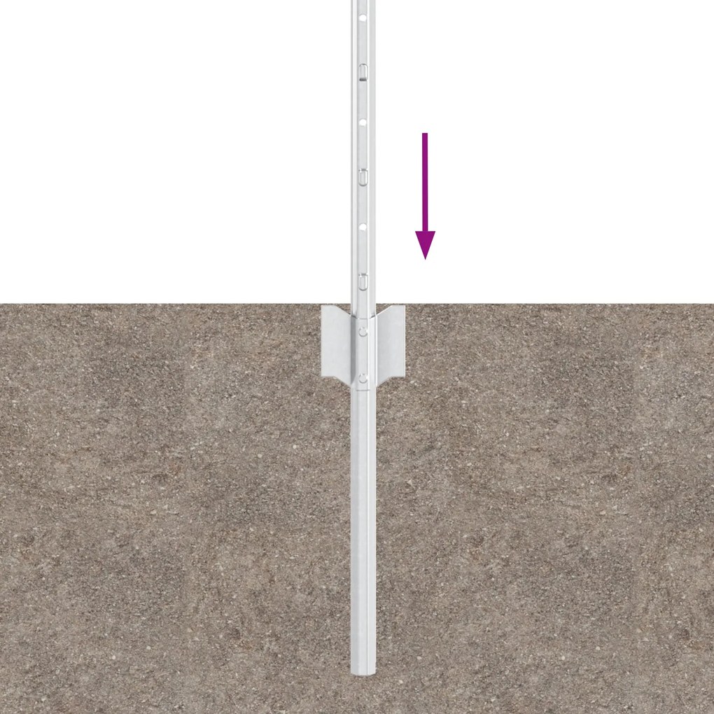 Postes de Cerca 11 pcs Canal U 60 cm Aço Galvanizado