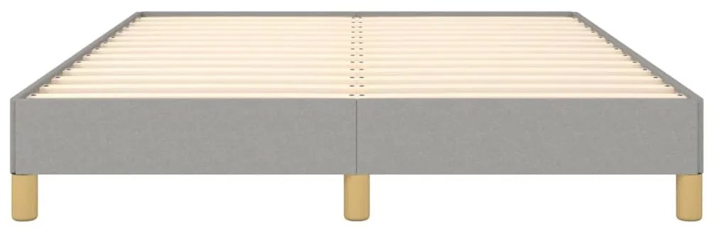 Estrutura de cama sem colchão 140x200 cm tecido cinzento-claro