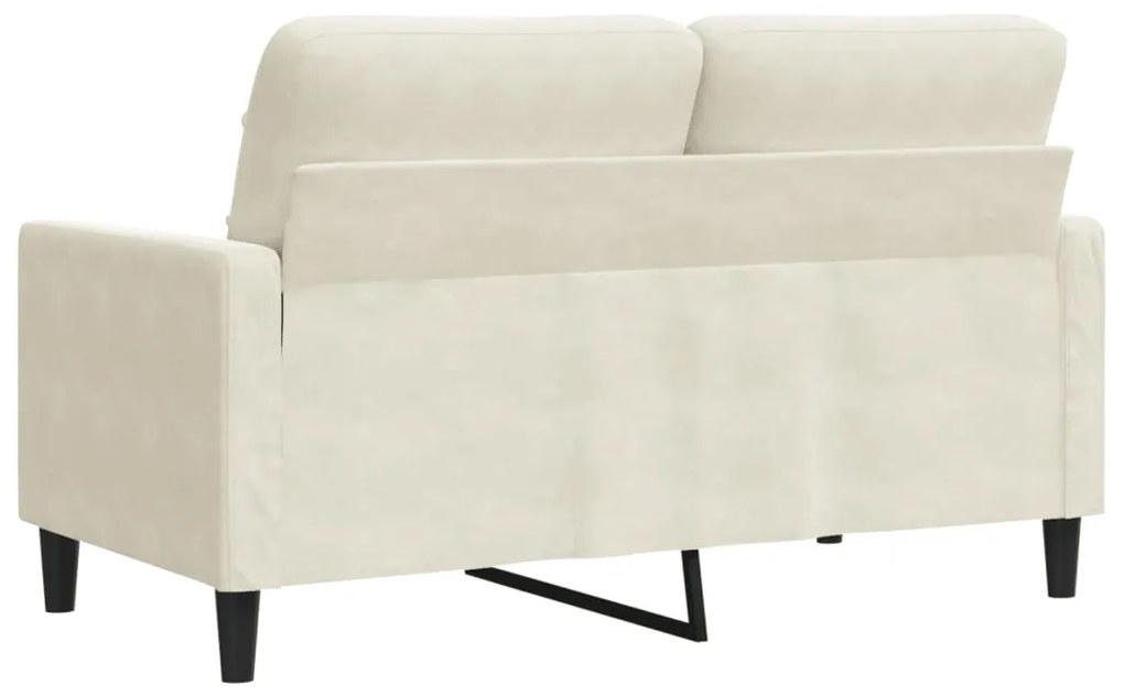Sofá de 2 lugares veludo 120 cm cor creme