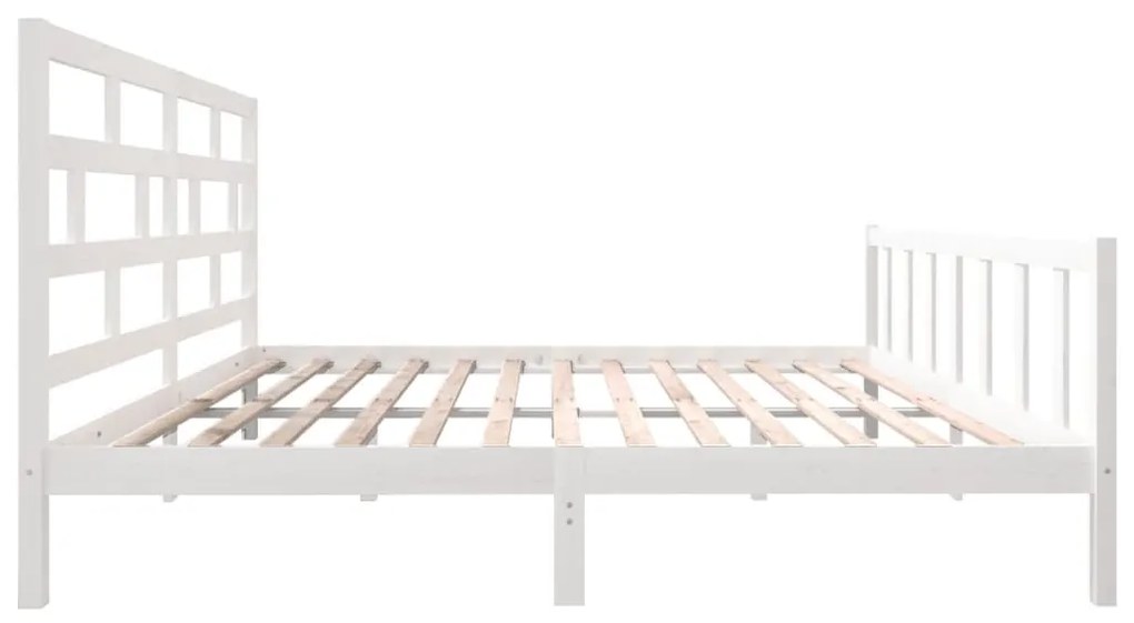 Estrutura de cama super king 180x200 cm pinho maciço branco