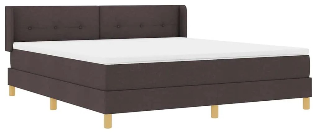 Cama Box Marrom Escuro e Branco 180 x 200 cm Poliéster