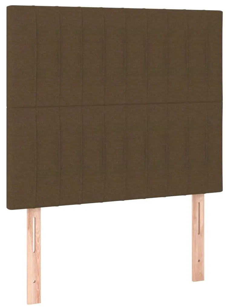 Estrutura de cama sem colchão 90x190 cm tecido castanho-escuro