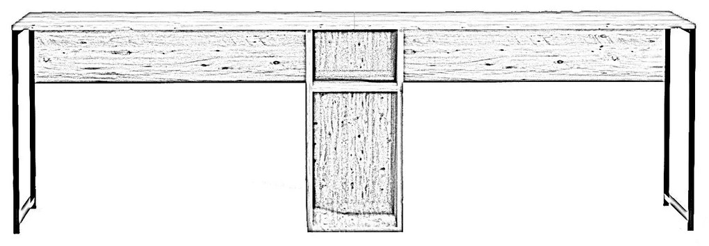 Secretária Ikili Calisma – Carvalho – 240x74x60 cm