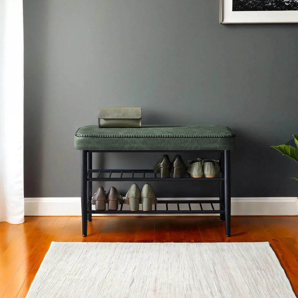 Banco para sapatos 30T x 80L x 50A cm Coleção EKHO verde floresta
