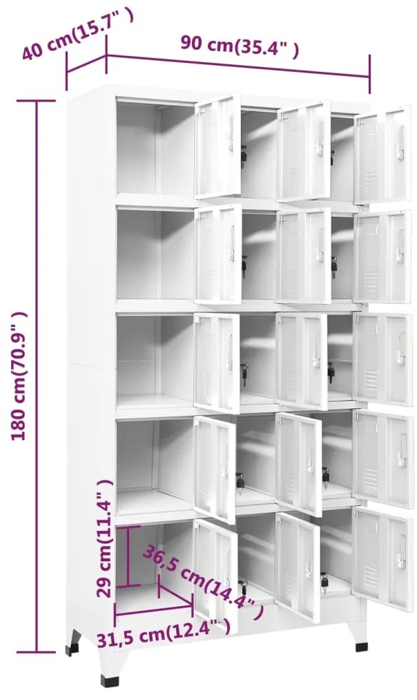 Cacifo 90x40x180 cm aço cinzento-claro