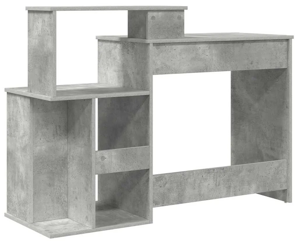 Secretária com Armazenamento Cinza Claro 120,5x44x88,5 cm Madeira Enge
