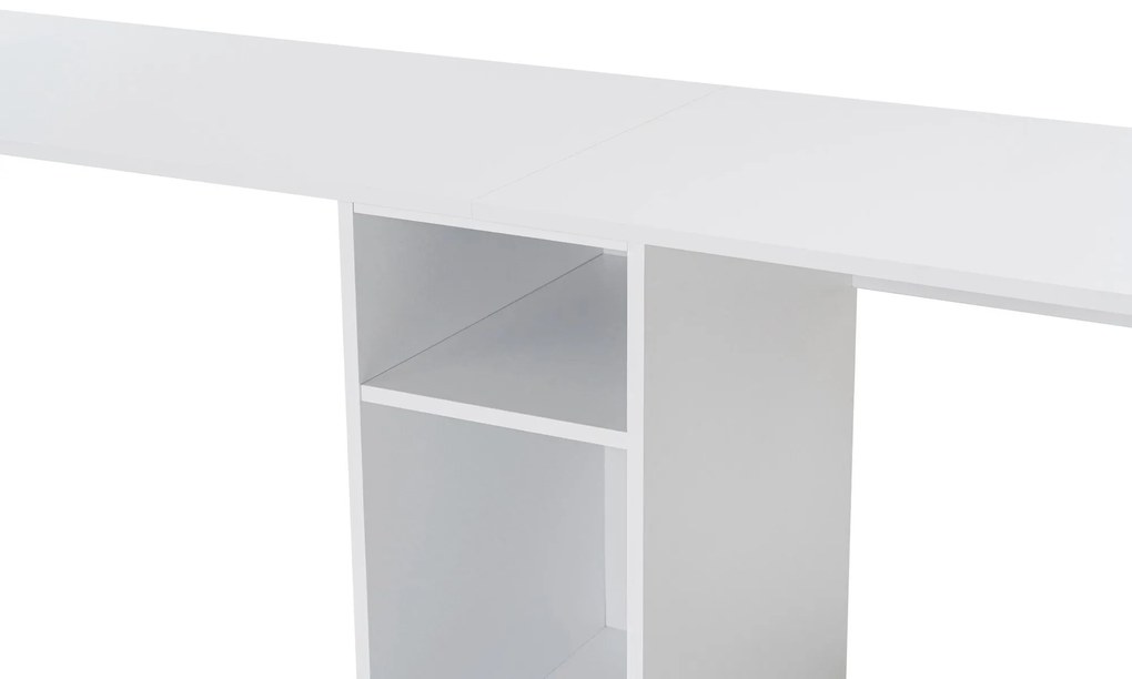 Secretária Twin Study Desk – Branco Dourado – 240 x 74 x 60 cm