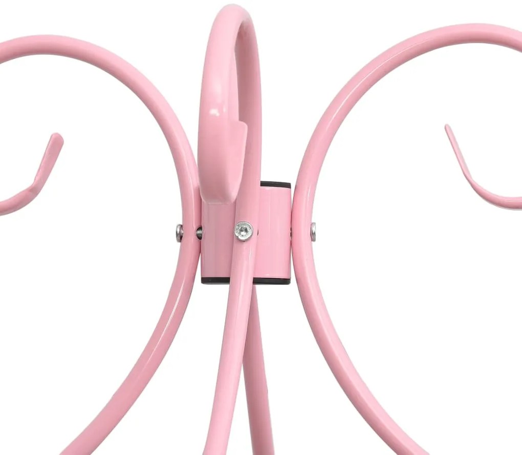Estrutura de cama com dossel 100x200 cm metal cor-de-rosa