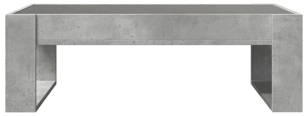 Mesa de centro luzes LED Infinity 90x53x30 cm cinzento cimento