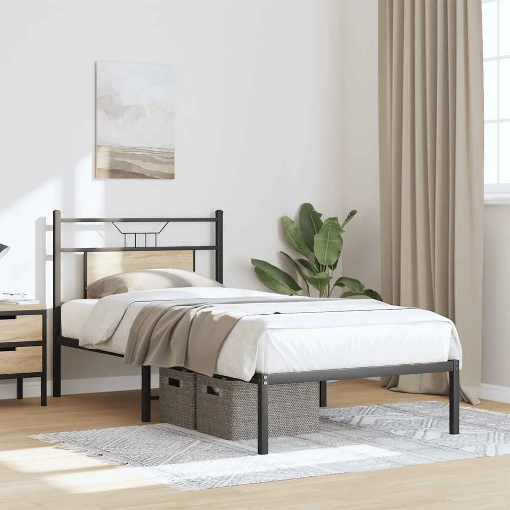 Estrutura cama s/ colchão derivados de madeira carvalho sonoma