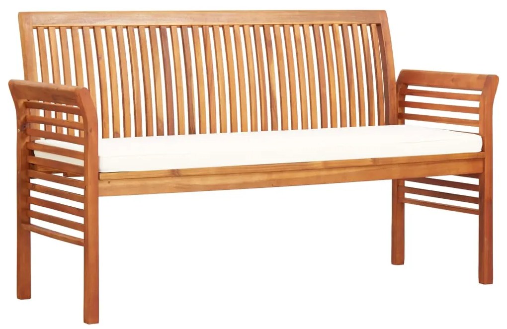 Banco de jardim 3 lugares c/ almofadão 150 cm acácia maciça