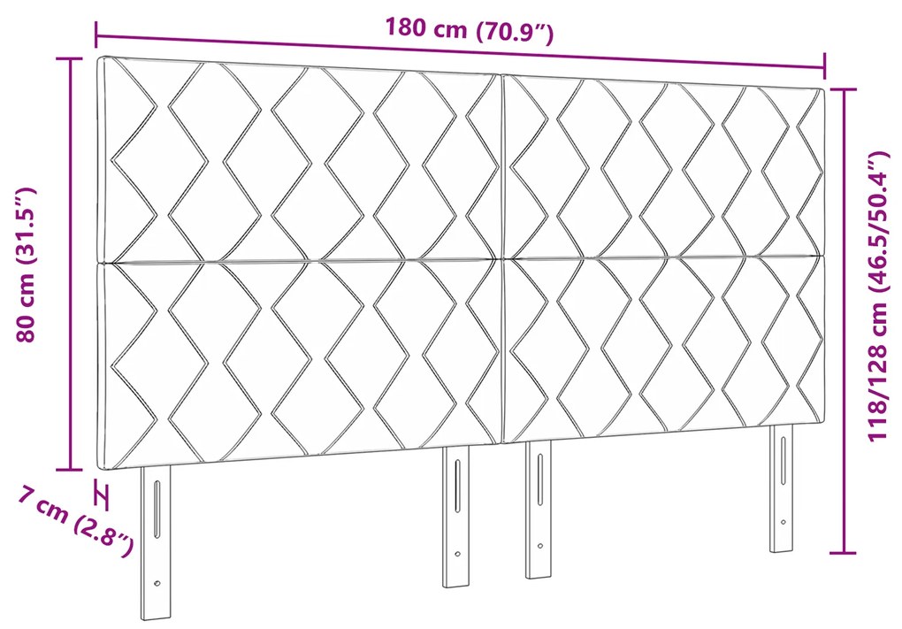 Cabeceira Design Blocos Geométricos Taupe 180 cm Tecido
