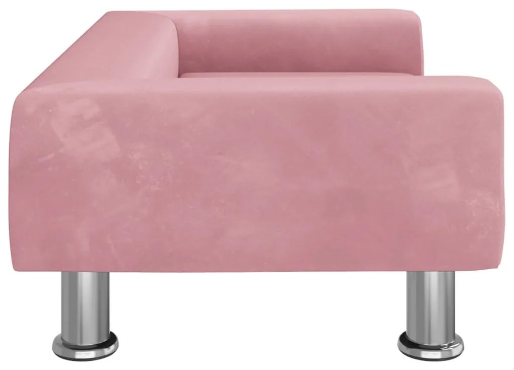 Sofá infantil 70x45x26,5 cm veludo rosa