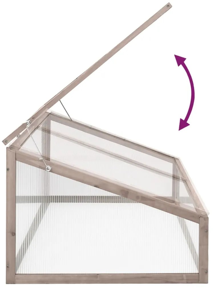 Estufa 110x58,5x39 cm madeira de abeto cinzento