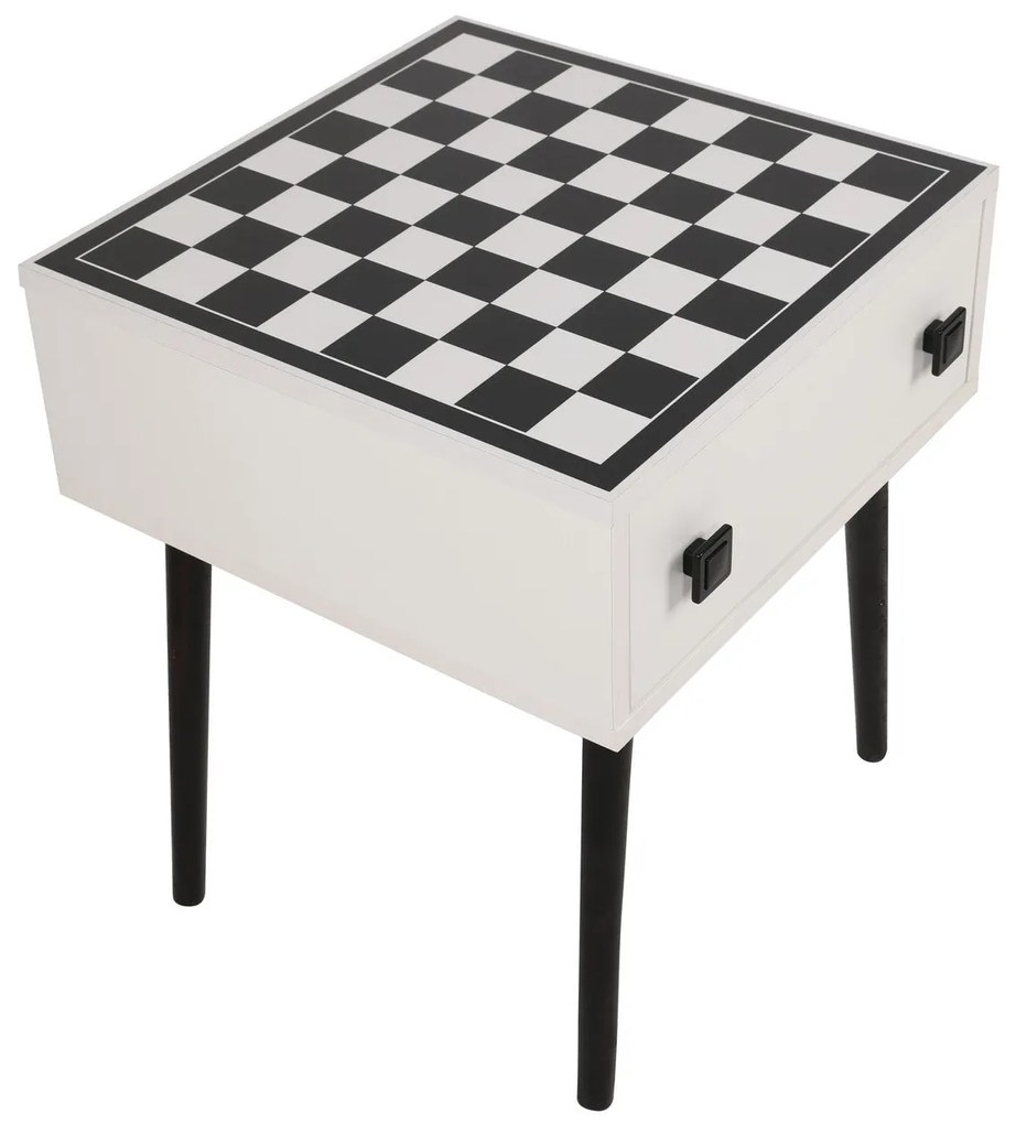Mesa de Xadrez Chesso – Branco e Preto – 50x60x50 cm
