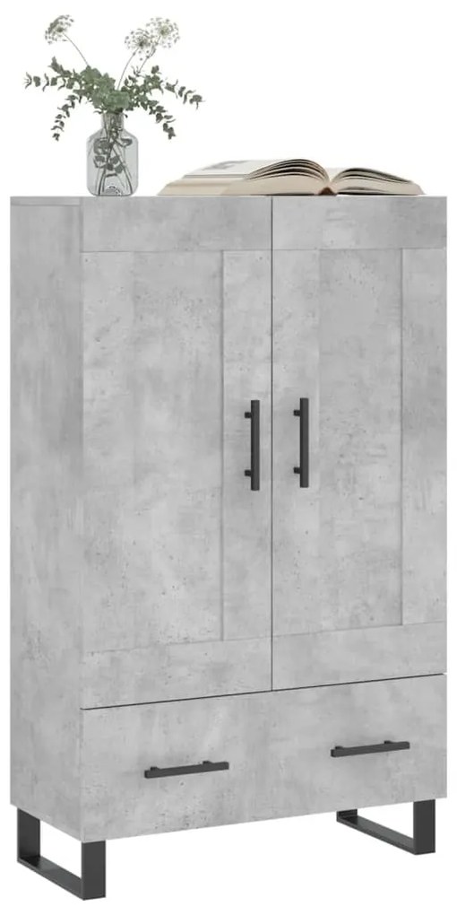 Aparador alto 69,5x31x115 cm derivados de madeira cinza-cimento
