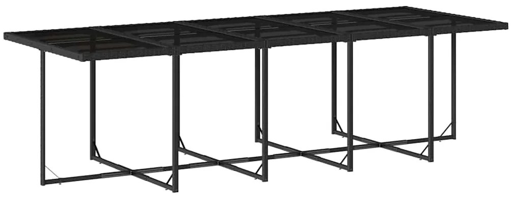 15 pcs conjunto de jantar p/jardim com almofadões vime PE preto