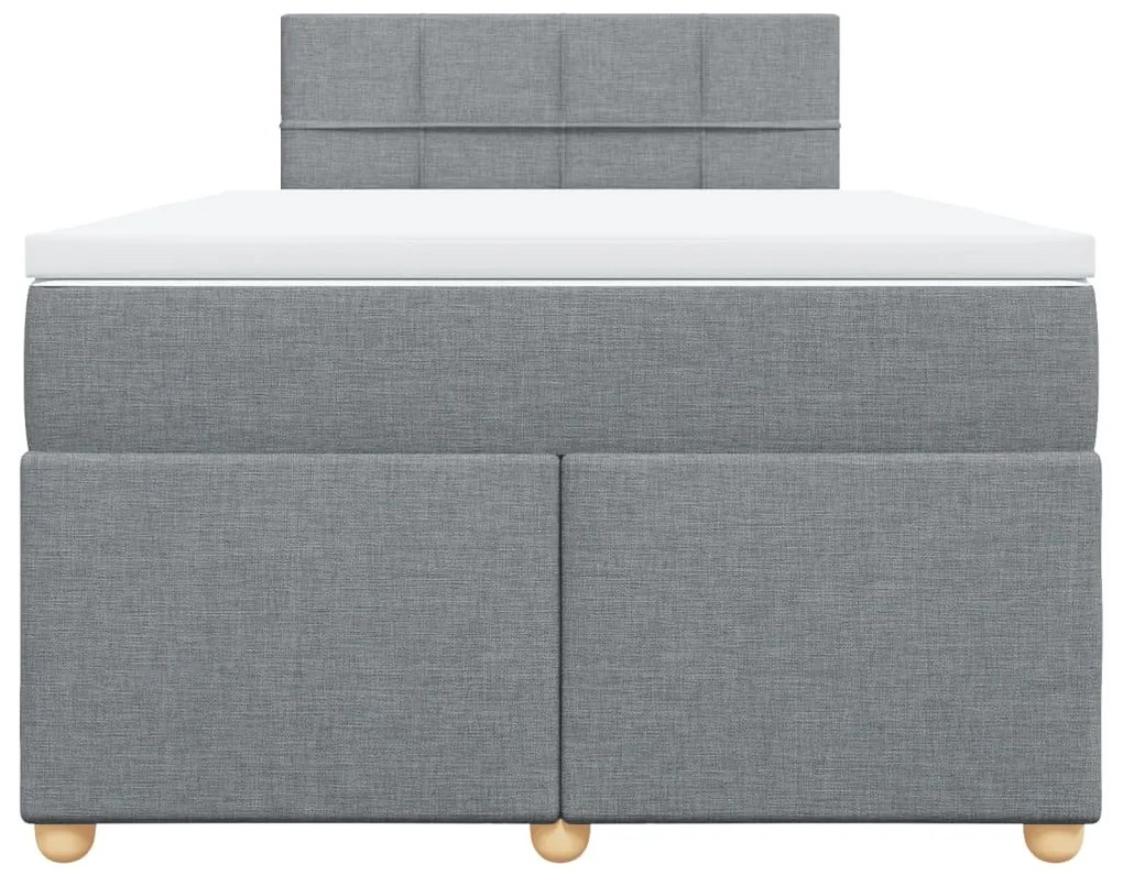 Cama boxspring com colchão 120x190 cm tecido cinzento-claro