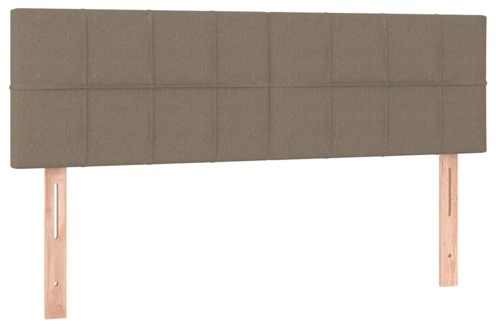 Cama box spring colchão/LED 140x200 cm tecido cinza-acastanhado