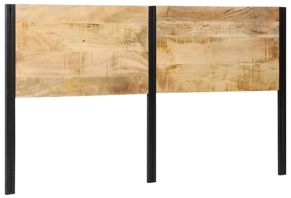 vidaXL Cabeceira de cama 180 cm madeira de mangueira maciça e ferro