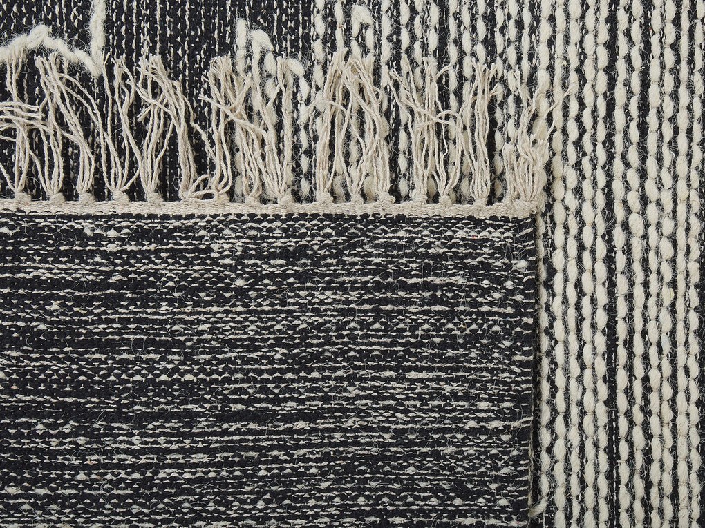 Tapete de algodão preto e branco 80 x 150 cm ARBAA Beliani