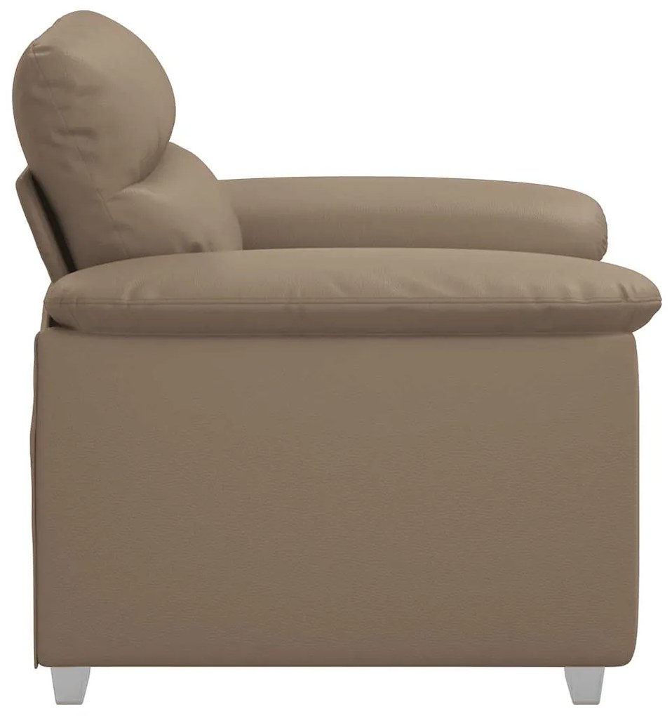 Poltrona 60 cm couro artificial cappuccino