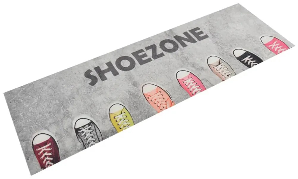 vidaXL Tapete de cozinha lavável 60x180 cm veludo padrão shoezone