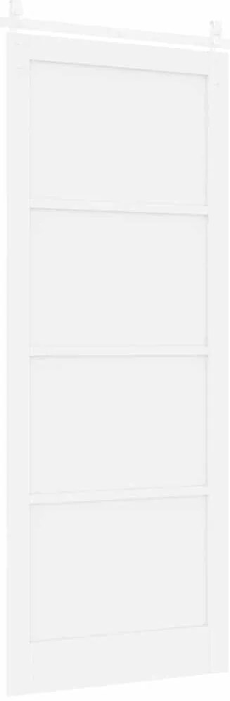 Porta Deslizante vidaXL com Conjunto de Ferragens Branca 93x232 cm Mad