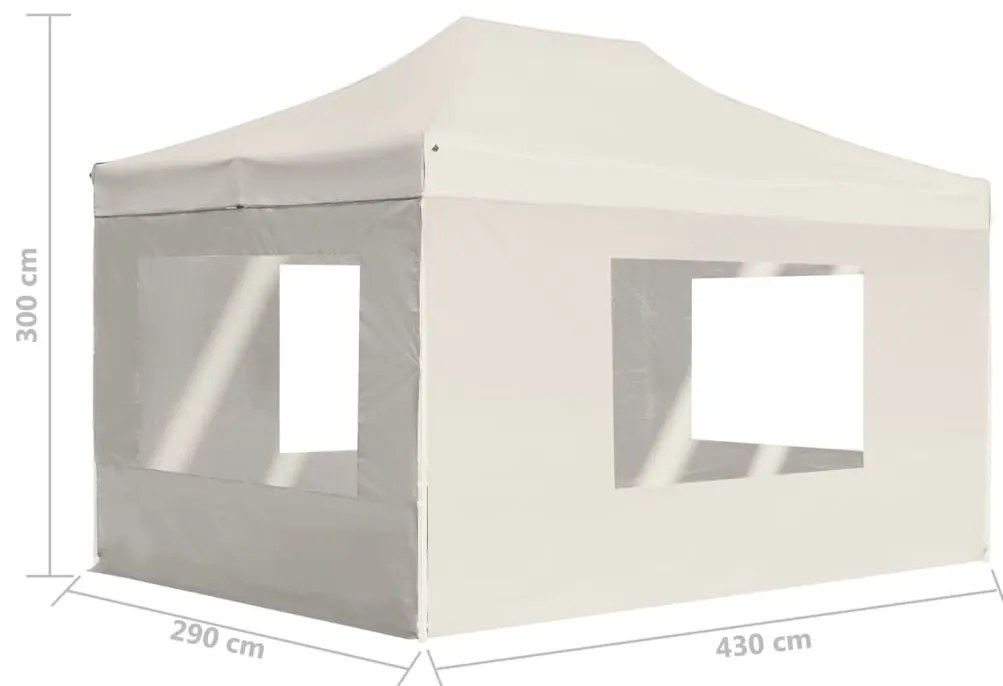 Tenda dobrável profissional com paredes alumínio 4,5x3 m creme