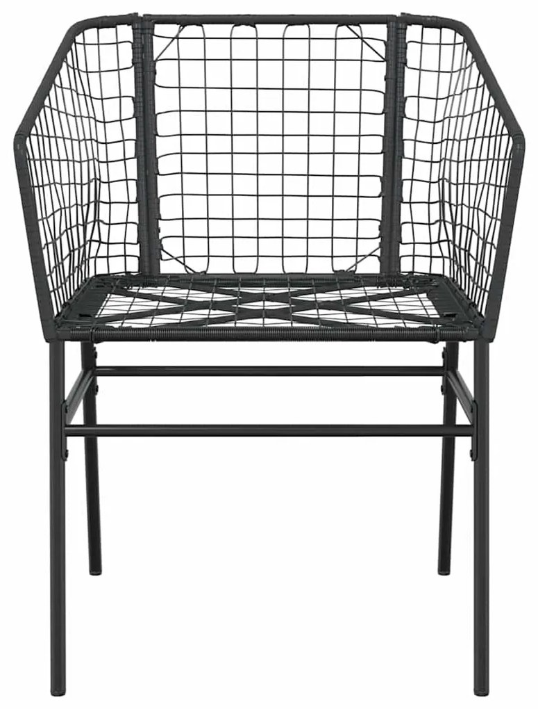 Conjunto de jantar jardim 9 peças vidro vime PE preto
