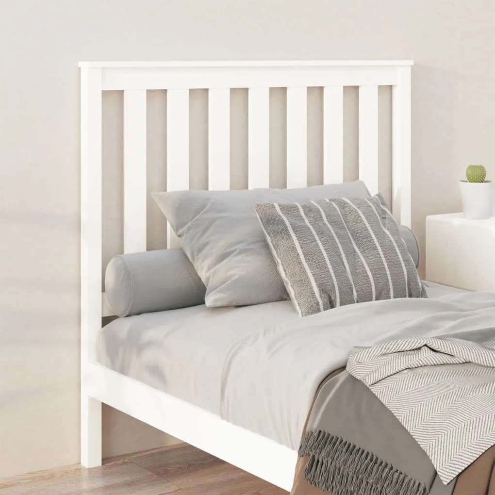 Cabeceira de cama 106x6x101 cm pinho maciço branco