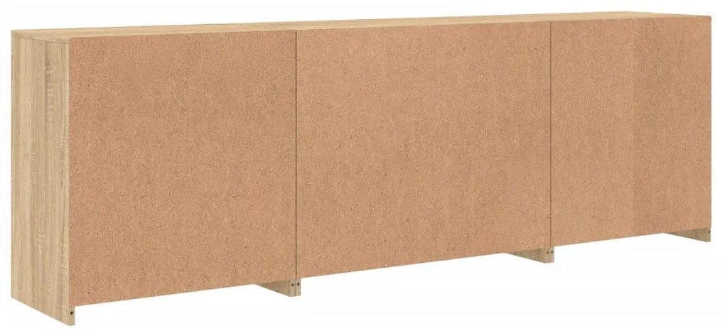 Aparador com luzes LED 202x37x67 cm carvalho sonoma