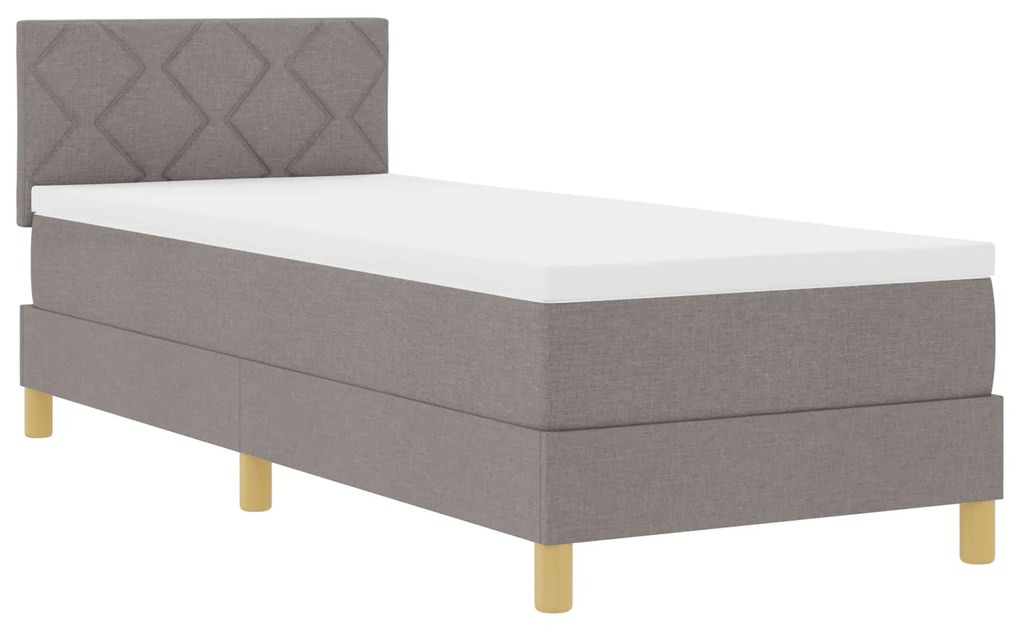 Cama Box Spring com Colchão Taupe 80x200 cm Tecido