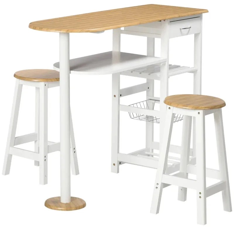 Conjunto de Mesa e 2 Bancos Lesa - Design Contemporâneo