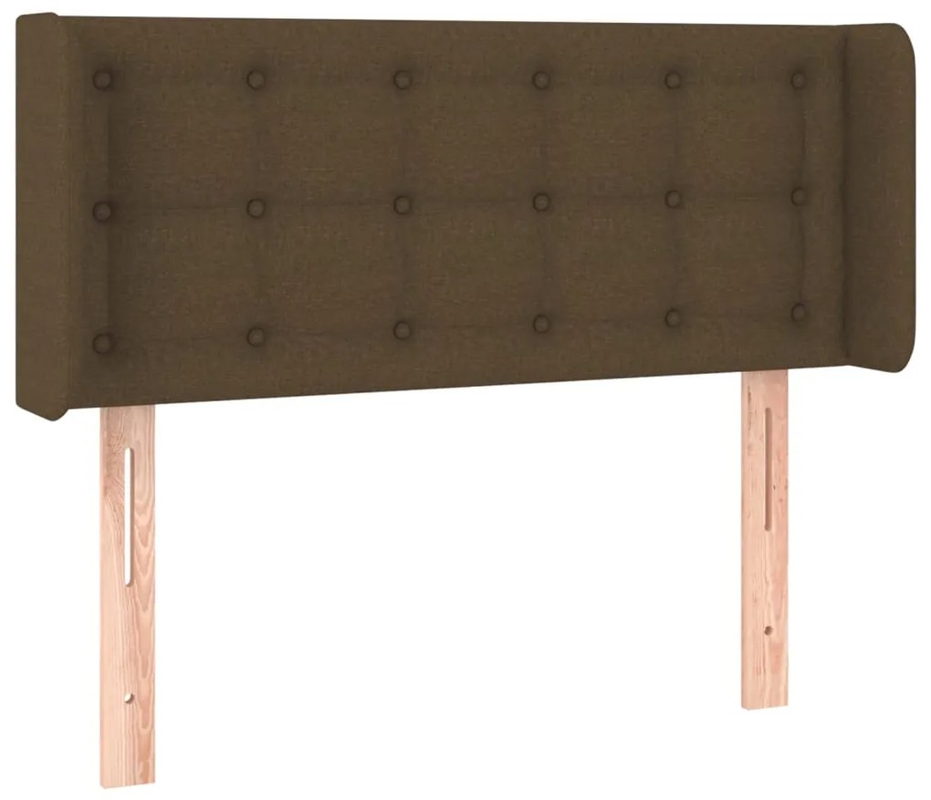 Cabeceira de cama c/ luzes LED tecido 83x16x78/88 cm castanho
