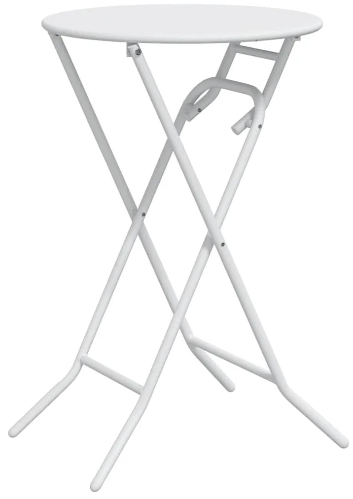 Mesa de Jardim Dobrável Branca Ø50x72 cm Aço