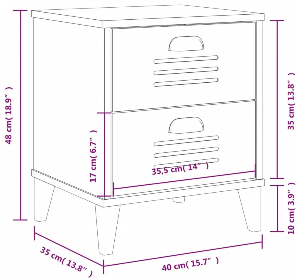 Mesa de cabeceira VIKEN derivados de madeira branco