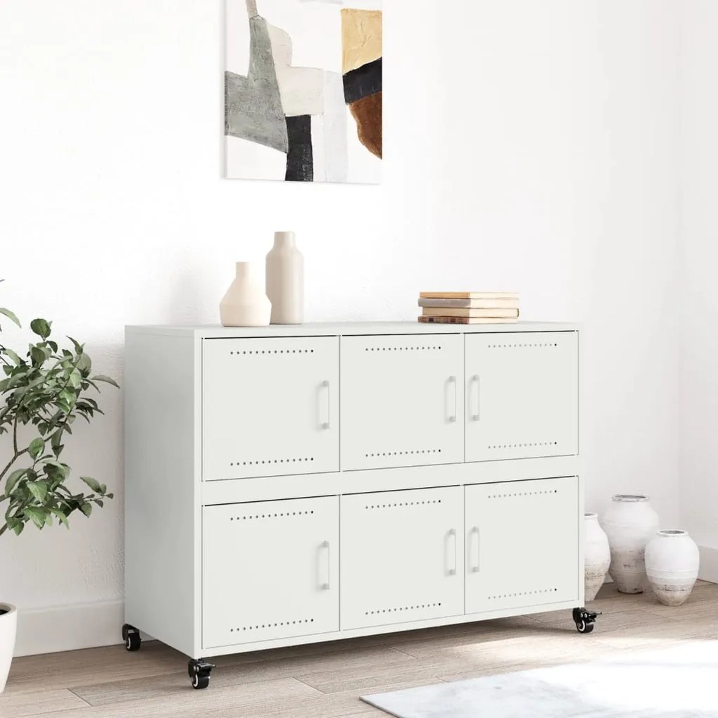Aparador 100,5x39x72 cm aço branco